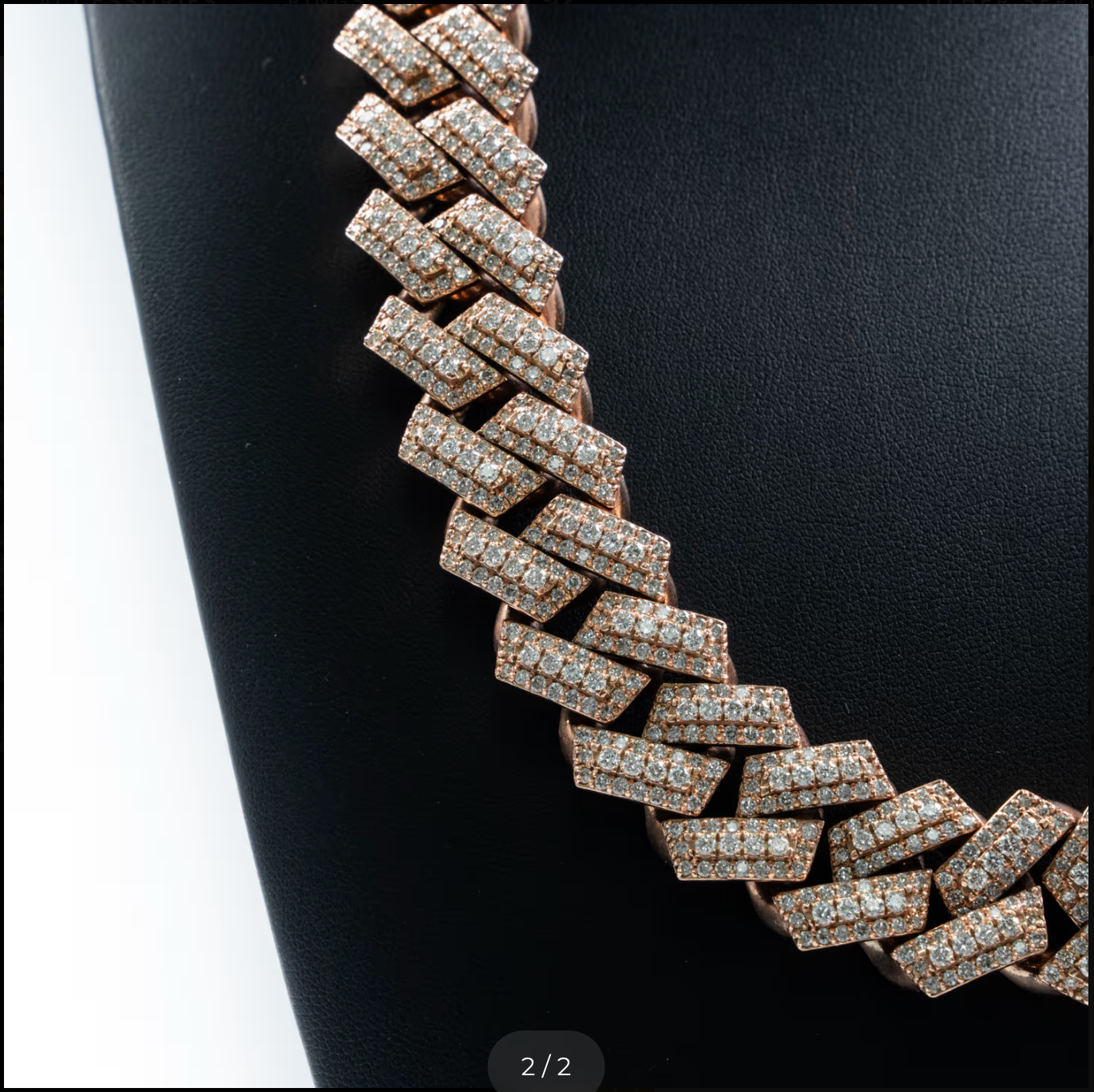 Miami Cuban Prong Set Round Cut Diamond Chain
